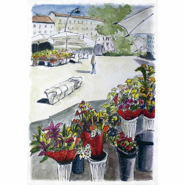 Mercado de flores en Tirso de Molina, Madrid